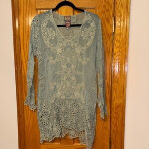 Johnny Was Sage Green Lace Coverup